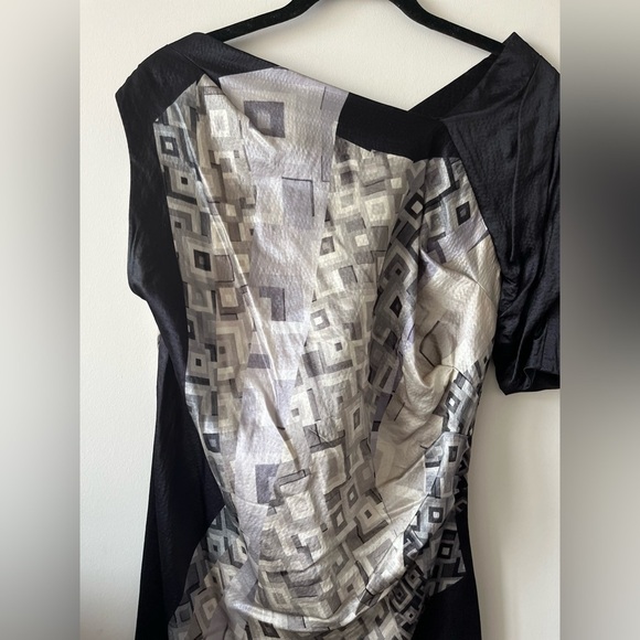 Dries Van Noten Aysmmetrical Sleeve Geometric Design Silk-Wool Dress Size 40/ 4 - Picture 14 of 16